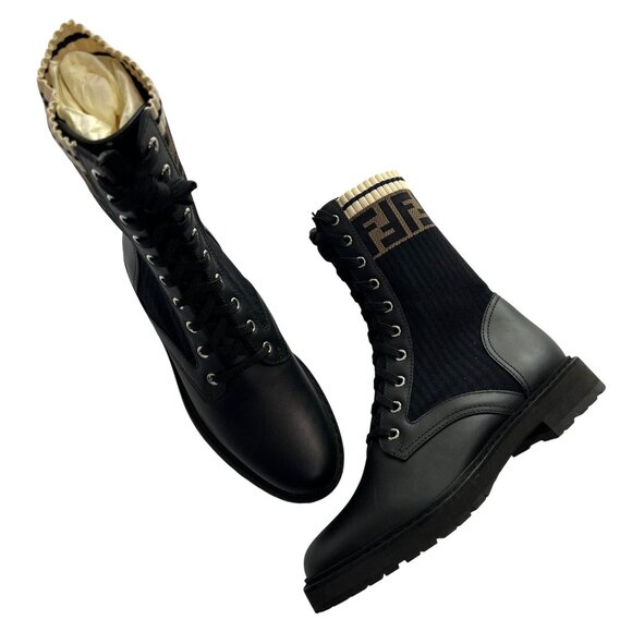 Fendi Rockoko Leather Boots in Black - Picture 1 of 8